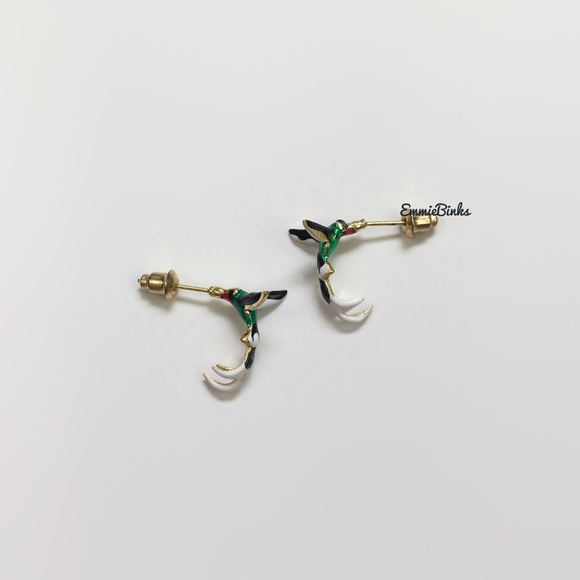 ✨3for$38sale New Minimalist Tiny Hummingbird Hoop Earrings / Bird Earrings - Picture 9 of 12